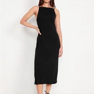 Old Navy black Sleeveless Rib-knit Midi Dress